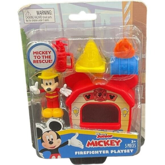 Mickey Mouse Junior Firefighter Playset 5-Piece Toy Set For Ages 3+ - Picture 1 of 5